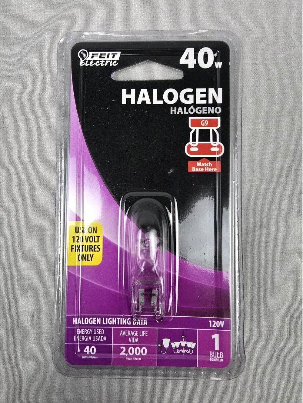 Feit Electric 40 Watt Halogen LED Bulb G9 Base 120 Volt Single Pack